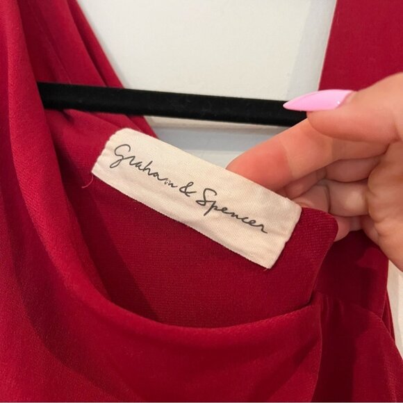 Graham & Spencer Red Ruched Bodycon Dress Size Medium - Picture 6 of 7